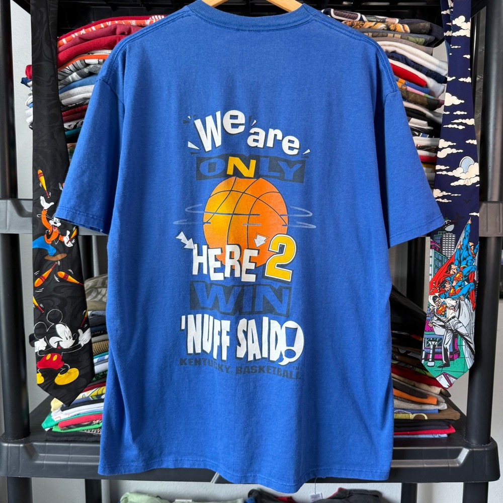 Vintage Blue Kentucky Basketball Nuff Said Graphic Tee XL